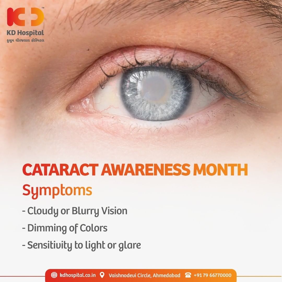 Cataract Awareness Month means to raise awareness about the fact that cataract is the major source of blindness all over the world that can be prevented with treatment at the right time. 

#KDHospital #CataractAwarenessMonth #CataractAwareness #Cataract #eyecare #ophthalmology #cataractsurgery #Eyes #Health  #Doctor #Sight #Checkup #EyeSight #NABHHospital #QualityCare #hospitals #healthcare #physicians #surgeon #Ahmedabad #Gujarat #India