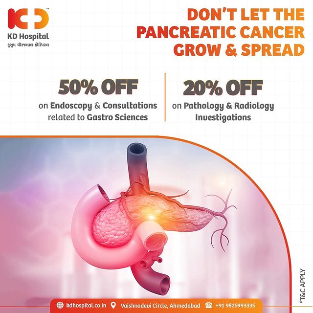 Pancreatic cancer develops when uncontrolled cell growth begins in a part of the pancreas. This type of cancer is often detected late, spreads rapidly and has a poor prognosis. Hence, it is crucial to consult at an early stage.

Call +919825993335 to book an appointment with us.

#KDHospital #GastroSciences #GastroEnterology #GastroSurgery #Pancreas #PancreaticCancer #Cancer #Inflammation #StomachDiseases #Fibrosis #Diagnosis #Therapeutics #Awareness #wellness #goodhealth #wellnessthatworks #Nusring #NABHHospital #QualityCare #hospital #explore #healthcare #physicians #surgeon #Ahmedabad #Gujarat #India