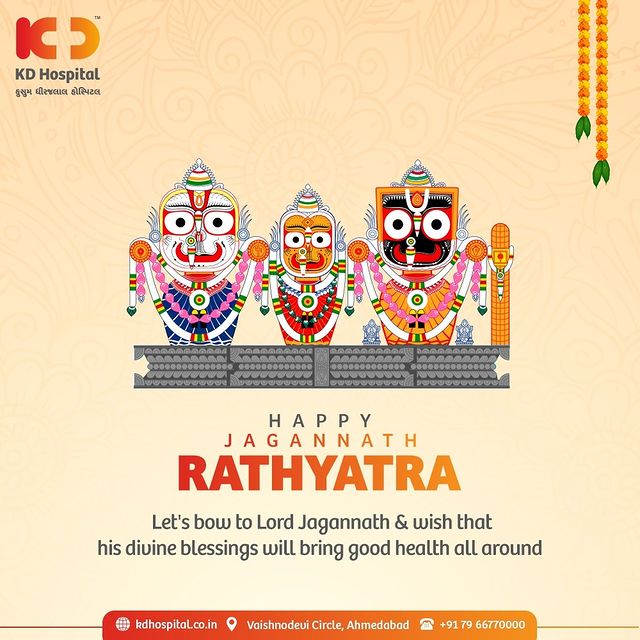 On this auspicious day, let's bow to Lord Jagannath & wish that his divine blessings will bring good health all around. 

#KDHospital #rathyatra #jagannath #jaijagannath #lordjagannath #rathyatra2021 #chariot #indianfestivals #jagannathrathyatra #Diagnosis #Therapeutics #Awareness #wellness #goodhealth #wellnessthatworks #Nusring #NABHHospital #QualityCare #hospital #explore #healthcare #physicians #surgeon #Ahmedabad #Gujarat #India