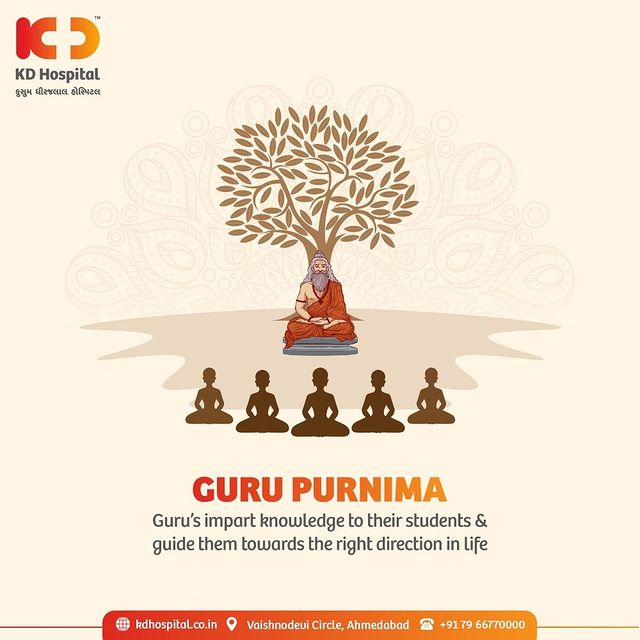 Today is the day we pay tribute to our Guru for passing their wisdom and for moving our life towards the peaks of prosperity and abundance of knowledge.

#GuruPurnima2021 #GuruPurnima #HappyGuruPurnima #GuruPoornima #Guru #Guide #KDHospital #Diagnosis #Therapeutics #Awareness #wellness #goodhealth #wellnessthatworks #Nursing #NABHHospital #QualityCare #hospital #explore #healthcare #physicians #surgeon #Ahmedabad #Gujarat