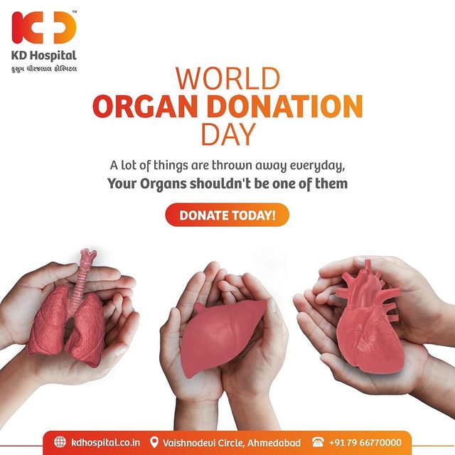 Be an Instant Life Saver by spending 2 minutes and pledge to Donate Organs on this World Organ Donation Day.
Click on the link in bio to register yourself as an organ donor. 

#KDHospital #OrganDonation #DonateOrgans #Organs #OrganDonationDay #DonateLife #BeAHero #Doctors #Diagnosis #Therapeutics #goodhealth #patienttestimonial #patient #testimonial #testimony #soical #socialmediamarketing #digitalmarketing #wellness #wellnessthatworks #Ahmedabad #Gujarat #India