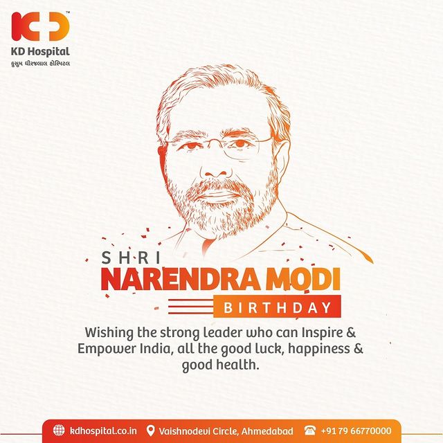 Wishing our beloved Prime Minister  Shri @narendramodi Ji Happy Birthday. May God bless u with the best of Health to enable u to serve the country to the maximum. 

#KDHospital  #MultiSpecialtyHospital  #modiji #narendarmodi #pmofindia  #incredibleindia #NarendraModi #NAMO #happybirthdaypm #happybdaypmmodi #narendramodibirthday  #happybirthdaypmmodi #happybirthdaymodi #modi #narendramodifan #Ahmedabad #Gujarat #India