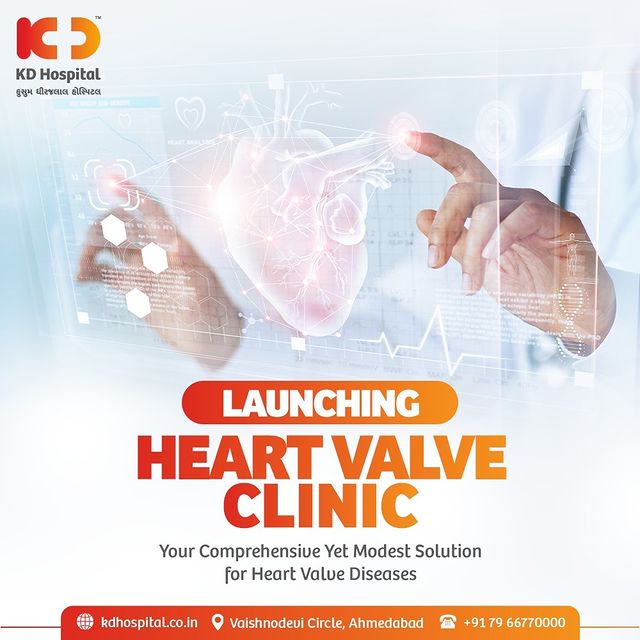 We are adding a new branch to our tree by inaugurating Heart Valve Clinic. Here, patients suffering from Heart Valve diseases shall get treated under expertise hands.
For more information visit the valve clinic link in our bio.

#WorldHeartDay #WorldHeartDay2021 #HeartValveClinic #NewLaunch #KDHospital #HealthyHeart #HeartDiseaseAwareness #HeartDisease #ValveDiseases #HeartAttack #HeartAttackAwareness #HeartCare  #UseHeartToConnect #useheart  #Ahmedabad #Gujarat #India