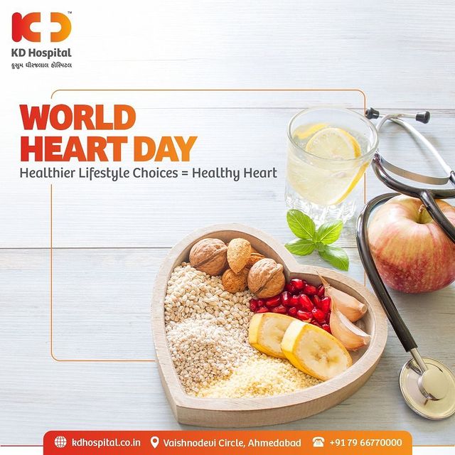 Cardiovascular disease is one of the fatal lifestyle disorders. Eating healthy, exercising regularly, quitting smoking are some of the ways in which we can reduce the risk of heart diseases. On this World Heart Day, let us pledge to adopt a healthy lifestyle and keep our hearts healthy.⠀
⠀
#WorldHeartDay #WorldHeartDay2021 #HeartHealth #CardiacHealth #HeartDay #HeartValveClinic #NewLaunch #KDHospital #HealthyHeart #HeartDiseaseAwareness #HeartDisease #ValveDiseases #HeartAttack #HeartAttackAwareness #HeartCare #UseHeartToConnect #useheart #Ahmedabad #Gujarat #India
