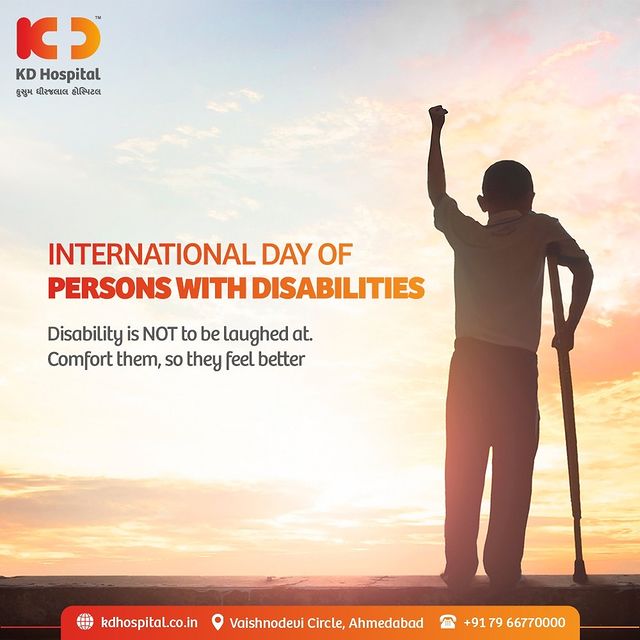People with physical disability are emotionally weak too. Shoulder them, so they can STAND strong.  Don’t laugh at them, give them a smile. Let’s pledge to put a smile on specially challenged lips. 

 #KDHospital #internationaldayofpersonswithdisability #helpphysicallychallanged #stressfreelife #healthylife #mentallyhapy #physicallyfit #doctor #health #healthcare #hospital #doctors #physicalcare #mentalcare #healthylifestyle #medlife #goodhealth #health #fitness #healthyliving #patientscare #Ahmedabad #Gujarat