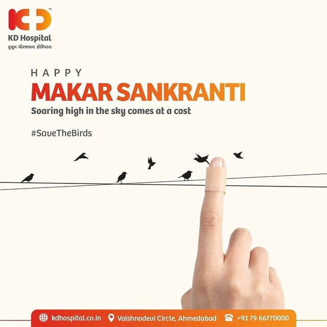 May this festival of the rising sun promises hope and good health.

#KDHospital #HappyMakarSankranti2022 #MakarSankranti2022 #MakarSankranti #Uttrayan2022 #HappyUttrayan2022 #IndianFestivals #SaveTheBirds #Safety #Health #yourstomake #trendinginahmedabad