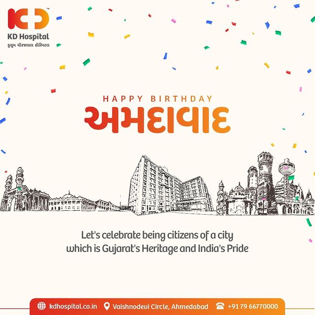 Paying our respects to the city of heritage while adoring all the sentiments.

#KDHospital #NABHHospital #AhmedabadFoundationDay #HappyBirthdayAhmedabad #healthcare #WellnessThatWorks #trendinginahmedabad #wellness #YoursToMake #Ahmedabad #Gujarat #India