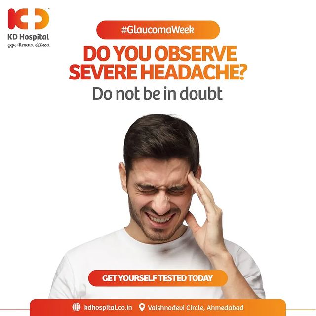 If you experience such a headache, seek medical attention immediately.

Visit KD Hospital's Ophthalmology Department for Free Consultation & Screening (Glaucoma patients only). Offer valid from 1st to 12th March'22.

The headache caused by glaucoma may occur around the eyes or forehead. It also varies in intensity from mild to severe.

For appointments call us on +91 89802 80802.

#KDHospital #NABHHospital #GlaucomaAwareness #LowVision #HealthyEye #Doctors #Safety #Ophthalmology #eyecheckup #cataract #vision #eyecare #eyedoctor #eyes #eyespecialist #glasses #eyeclinic #eyehealth #health #cataractsurgery #wellness #goodhealth #wellnessthatworks #Nusring #QualityCare #hospitals #healthcare #Ahmedabad #Gujarat #India