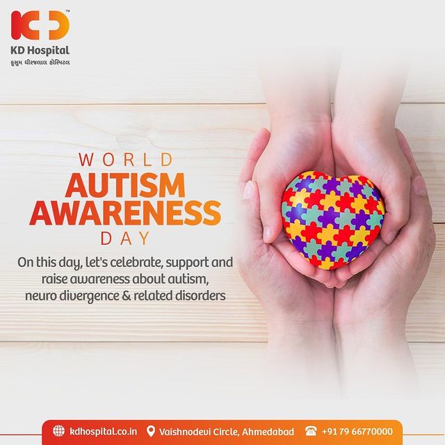 World Autism Awareness Day is celebrated all across the globe to take measures to raise awareness about people with Autism Spectrum Disorder. Autism is a disorder that impairs the ability to communicate and interact. 

#KDHospital #WorldAutismAwarenessDay #AutismDay #neurology #neurosurgery #wellness #mentalhealth #mind #surgeon #brainhealth #neuro #Neuroscience #Brain #Disease #awareness #Healthcare #Surgery #Health #trendinginahmedabad #wellness #YoursToMake #Ahmedabad #Gujarat #India