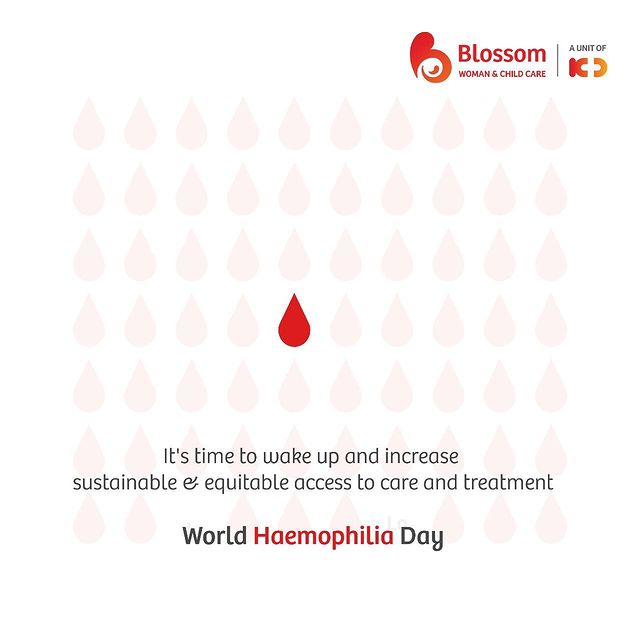 World Haemophilia Day is celebrated to raise understanding and awareness of this genetic disorder and other bleeding disorders.

#KDBlossom #KDHospital #WomensHospital #AhmedabadHospital #Ahmedabad #Incubators #NewBornCare #WomensHealth #Maternity #Counselling #Pregnancy #PregnancyCare #LatestTechnologies #Gynaecology #Gynaecologist #AhmedabadGynaecologist #Obstetrics #IVF #Infertility #FoetalMedicine #Paediatrics #BloomWithBlossom