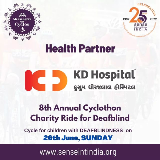 ‘Healthy citizens are the greatest asset any country can have.’

Your well-being is of the utmost importance to us. If you are not feeling well or your energy level dips during the ride, KD Hospital will be on hand to look after your health as our Health Partner. 

Hurry up get your tickets book right now on Townscript: https://www.townscript.com/e/messengers-on-cycles-2022

#SenseIndia #Deafblindness #MOC2022 #cyclefordeafblind #charityride #Cyclothon #Ahmedabad #Cyclists #HelenKeller #Awareness #NGO #CycleEventInAhmedabad #Cyclingevent #dogood #nonprofit #change #actofkindness #support #charity #event #savethedate #townscript #vastrapur #26June #cycling #kdhospital #healthpartner #ridecycle #cylingisgood