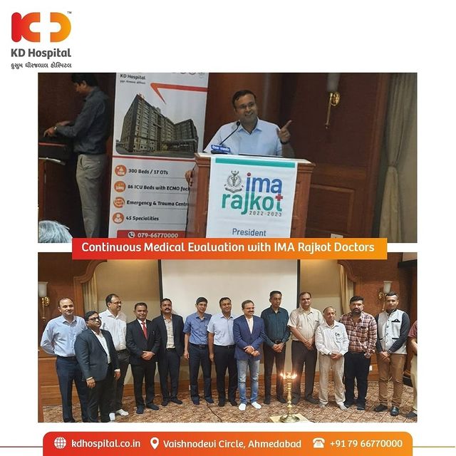 Had a successful Continous Medical Evaluation with IMA Rajkot with 107 doctors which helps in maintaining competency and learn about new and developing area of our field. 

#ContinuousMedicalEvaluation #CME #IMARajkot #KDHospital #NABHHospital #qualitycare #Ahmedabad #Gujarat
