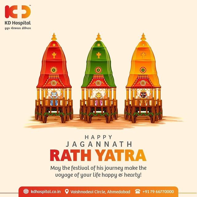 Rathyatra is a symbol of unity, brotherhood, and peace. May the Lord give directions to your dreams while making your success dreams come true!

#KDHospital #ahmedabad #rathyatra2022  #rathyatra #hospital #medical #healthcare #doctors #qualitycare #physicians #gujarat