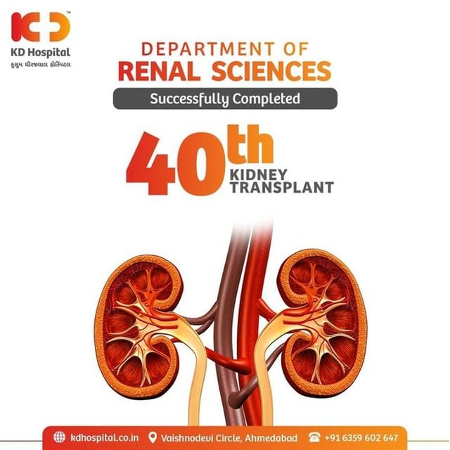 40th Kidney Transplant Successfully Completed by the Renal Sciences Department at KD Hospital, Ahmedabad. This success is a testament to the dedicated efforts of our Specialists & support staff who have contributed to this noble cause. Through transplantation, we hope to save more lives... To register yourself as a Donor, click the link in the bio.

#KDHospital #sottogujarat #Notto #DonateLife #kidney #KidneyTransplant #KidneyDonor #KidneyDonate #OrganTransplantation #kidneydisease #renal #renaldisease #renaltransplant #nephrology #nephrologist #transplant #transplantlife #transplanterenal #WellnessThatWorks #YoursToMake #trendinginahmedabad #Ahmedabad #Gujarat #India