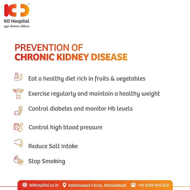 Prevention was, is and will always be better than cure!

Bookmark the mentioned tips and get them implemented in your life to reduce your risks of kidney disorders and diseases.
Get a 50% discount on a Consultation by KD Hospital's expert Nephrologist, For Appointments Call Now on: +91 63596 03632.
Offer valid till 30th November 2022 only. 

#KDHospital #KidneyDisease #Nephrology #Kidney #Dialysis #AccuteKidneyDisease #ChronicKidneyDisease #Nephritis #UTI #Createnine #KidneyCyst #PolycysticKidney #DiabeticNephropathy #Nephrology #KidneyTransplant #kidneyhealth #kidneyfailure #interactivegrams #instagrameverywhere #diabetickidneydisease #YoursToMake #Ahmedabad #Gujarat #india