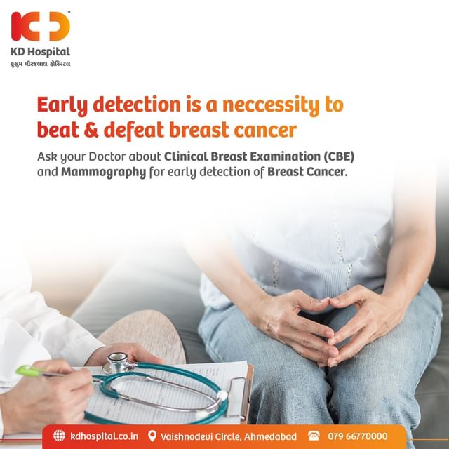 Breast cancer is sometimes found after symptoms appear, but many women with breast cancer have no symptoms. This is why regular breast cancer screening is so important. Ask your Doctor about CBE and mammography for early detection of Breast Cancer.

#KDHospital #breastcancer #mammogram #earlydetection #mother #women #breasthealth #womenhealth #womenhealthcare #cancerprevention #breastcancerwarrior  #cancertreatment #cancerfighter #cancerhealth #oncology #chemotherapy #cancersupport #cancercare #cancertreatment #cancersurvivor #cancerfree #preventcancer #oncology #cancerprevention #cancerdetection  #ahmedabad #gujarat #India