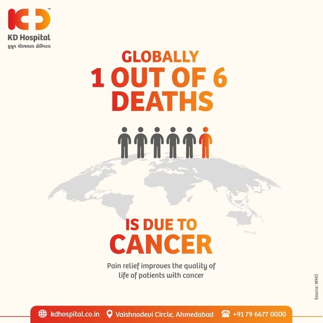 It is harsh but cancer is indeed a leading cause of death worldwide.
We have been offering pain relief management to cancer survivors to lessen their pain and improve their quality of life.

#KDHospital #cancertreatment #cancerfighter #cancerhealth #oncology #chemotherapy #cancersupport #cancercare  #stemcell #tumor #tumors #therapy #medical #malignantmelanoma #cancerresearch #cancerseason #cancerfree #chemo #oncologia #cancertreatment #cancersurvivor  #preventcancer #oncology #cancerprevention #cancerdetection #earlydetection #cancersurvivor #cancertreatment #bloodcancer  #Ahmedabad