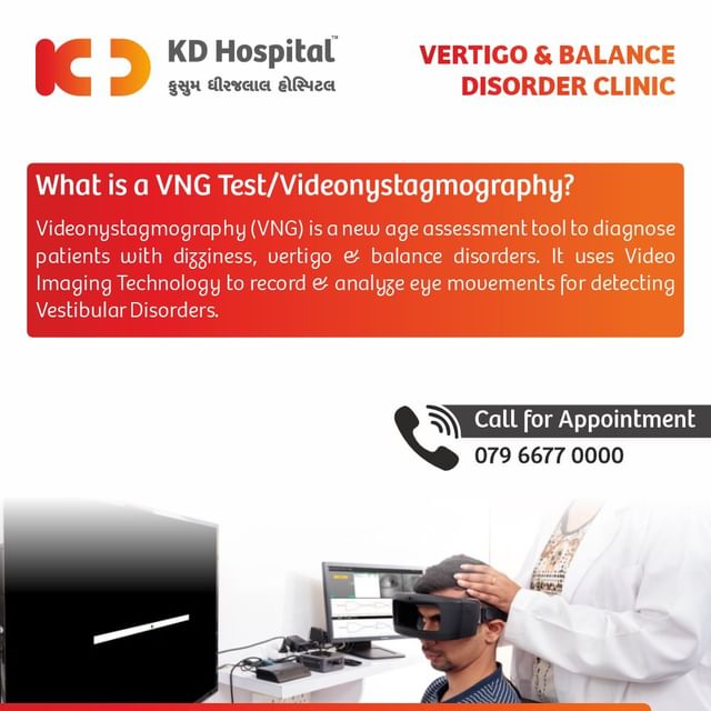 Videonystagmography (VNG): One of the most advanced equipment.
A VNG test is an essential part of correctly diagnosing Vertigo.
Visit KD Hospital's Vertigo & Balance Disorder clinic & get yourself checked with one of the most advanced & state-of-the-art equipment. 
For appointments, Call us on 079 6677 0000.

#KDHospital #health #wellness #sleep #sleeping #healthcare #apnea #healthysleep #doctor #medicine #hospital #medical #healthcare #ent #entsurgery #entsurgeon #neuro #neurologia #neurology #Ahmedabad #Gujarat #india