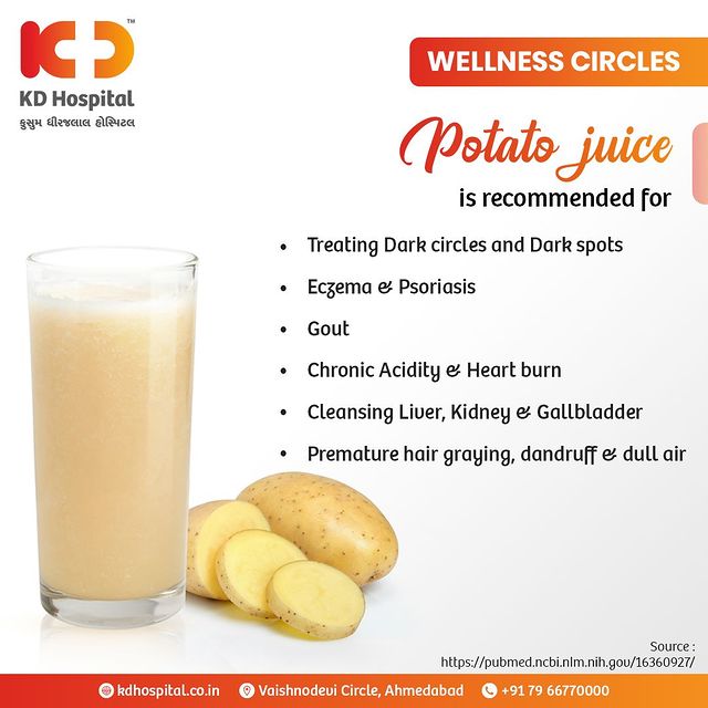 Recent research has shown that Potato juice offers several health benefits. Besides being delicious, they are also packed with vitamins, minerals, fiber and antioxidants that support healthy skin. Potato juice is also capable of flushing excess uric acid from the body & has anti-inflammatory properties. 

Follow our Wellness Circles & stay updated for more such health tips from the Best Multispeciality Hospital in Gujarat. (Brands Impact Awards 2022) 

Significant side effects may be observed in some cases, hence always do a patch test beforehand.

#KDHospital #BestMultispeacialityHospital #Hi5KD #5yearsofhealingKD #wellnesscircles #health #sweetpotatojuice #potatojuice #potatojuiceforskin #potatojuicebenefits #potatojuiceface #potatojuicebeterforhealth #potatojuicebenifits #potatojuicemask #potatojuicemasks #vegan #homemade #healthyfood #potatoes #batata #potatosoup #potatocorner #potatoskins #potatolove
