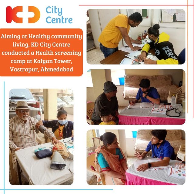 Bringing Health near Doorstep !!! 
KD City Centre (Vastrapur)conducted a Basic Health Screening Camp at Kalyan Tower, Vastrapur that received a great response from its residents. This camp acted as a soft reminder for periodic Health checkups that every resident family should religiously practice.

#KDCityCentre #KDHospital #Hi5KD #5yearsofhealingKD #QualityCare #wellness #goodhealth #Medical #Medicine #besthospital #hospital #healthcheckupcamp #freehealthcheckup #camp #Healthylife #RegularCheckups #WellnessThatWorks #healthyliving #healthcare #physicians #surgeon #Ahmedabad #Gujarat  #healthybody #prevention #checkup #diagnosis #bloodtest #healthtech #earlydetection