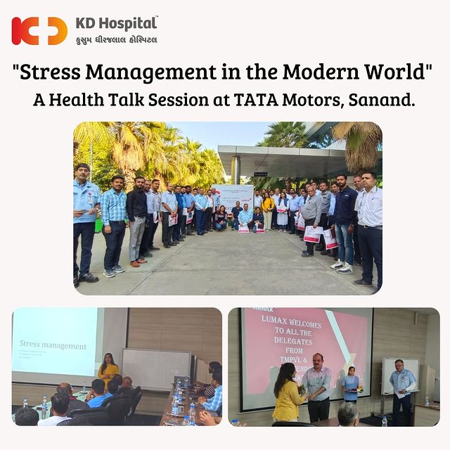 Fighting the stigma surrounding mental health, KD Hospital initiated a health awareness session in association with TATA motors, Sanand. This programme was led by Dr Pooja Chahwala, Consultant Psychiatrist, and received an excellent response as all the attendees interacted & expressed their thoughts actively.

#KDHospital #Hi5KD #5yearsofhealingKD #QualityCare #wellness  #selfcare #meditation #healthyliving #psychology #stress #stressrelief #mentalhealthmatters #resilience #anxietyrelief #stressfree  #stressmanagement #mentalwellbeing #stressless #anxietyawareness #stressbuster #mentalhealthmatters #stressrelease  #besthospital #WellnessThatWorks #healthyliving #healthcare #physicians #surgeon  #health  #healthcare #healthtalkradio