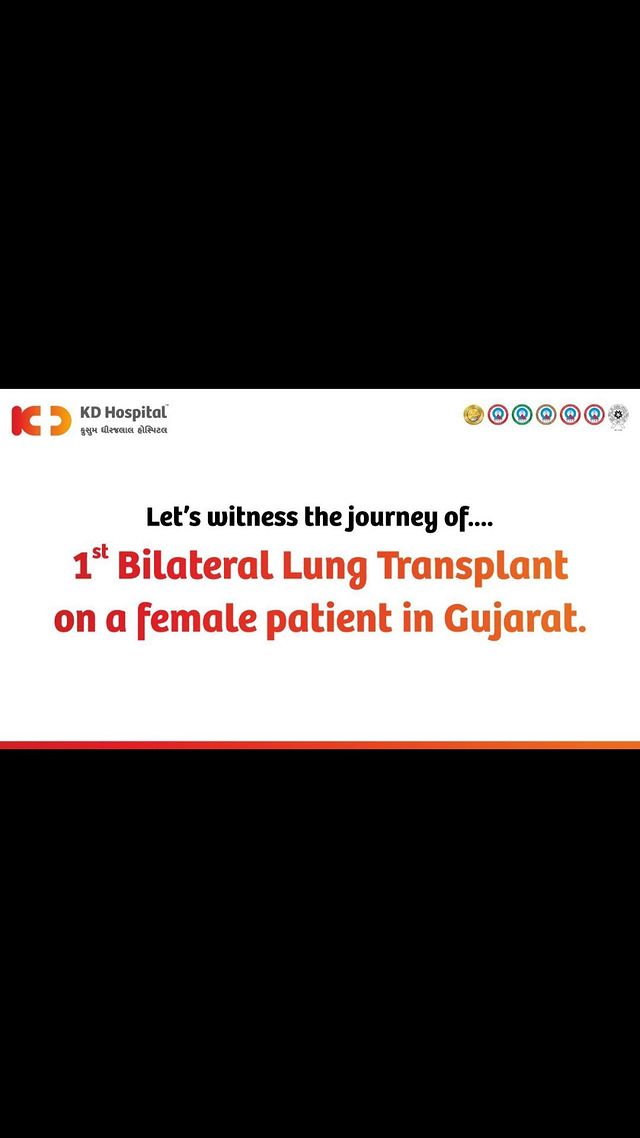 Breaking barriers and making history!

Celebrating a remarkable achievement by Kusum Dhirajlal (KD) Hospital, Ahmedabad! History was made as we successfully performed the 1st Bilateral Lung Transplant on a female patient in Gujarat. 
Our team of dedicated healthcare professionals worked tirelessly to make this possible, and we’re proud to have played a part in improving this patient’s quality of life. 
For more information on our Organ Transplantation programme please call Mr Nikhil Vyas, Transplant Coordinator on +91 63596 02647 or Email :transplantcoordinator@kdhospital.co.in.

#KDHospital #miraclesofcare #health #Hi5KD #5yearsofhealingKD  #breathe #survivor #breathtaking #chronicillness #transplant #lungs #organdonation #giftoflife #doublelungtransplant  #lungs #respiratorytherapist #pulmonaryembolism #pulmonaryfibrosis #pulmonaryhypertensionawareness #pulmonaryarterialhypertension #pulmonaryrehab #pulmonaryfibrosisawareness #pulmonarydisease #pulmonarycriticalcare #pulmonaryhypertention #pulmonaryembolismrecovery #pulmonarydoctor #pulmonarytuberculosis