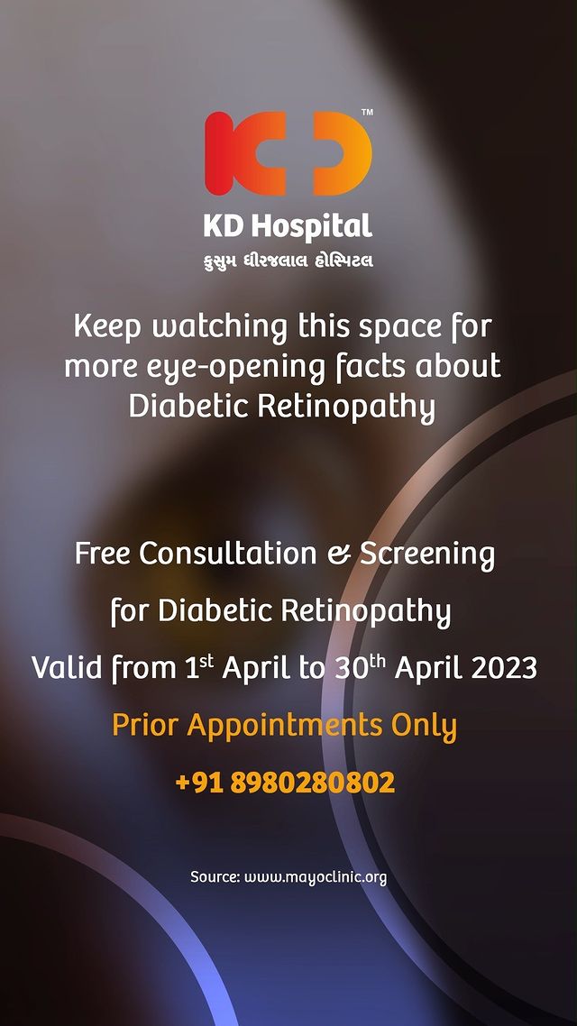 Understanding the different stages of Diabetic Retinopathy can help you take control of your eye health. It's important to manage your diabetes and keep your blood sugar under control to reduce your risk of Diabetic Retinopathy.

Regular eye exams can also help detect any changes in your vision. Book your Free appointment now to take control of your eye health. Call Now at +91 8980280802 & get 50% off on Diabetic Retinopathy diagnostics.

#KDHospital #Hi5KD #5yearsofhealingKD #diabetesawareness #retinopathy #healthcareforall #DiabeticRetinopathy #HealthyVision #DiabetesAwareness #HealthCheckup #ClearVisionAhead #NeverLoseSight #diabetesawareness #diabetesprevention
#diabetesmanagement #diabeticeyehealth #retinopathyawareness #retinopathyawarenessmonth #diabeticvisionloss #eyehealthmatters
#eyecareforall #visionlossprevention #diabetescomplications #diabeteshealthtips #diabeteswellness #diabeteslifestyle