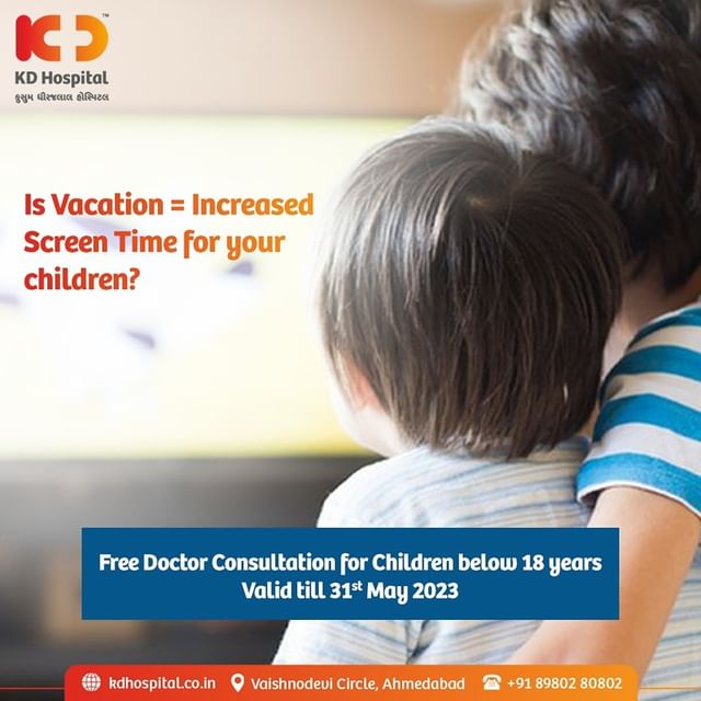 Are you willing to let your kid spend his entire vacation in front of a mobile or TV screen?
Don't let your kid be a victim of this sedentary lifestyle.

Visit KDHospital, get a Free Comprehensive Eye checkup for children under18 years of age until May 31, 2023.
Book your appointments now. Contact us at +91 89802 80802.

#KDHospital #Hi5KD #5yearsofhealingKD #myopiaawarenessweek #maw2023 #health #eyes #glasses #vision #optometry #spectacles #ophthalmology #eyedoctor #retina #eyecheckup #cataract #vision #eyecare #eyedoctor #eyespecialist #eyeclinic #eyehealth #health #optician #optometrist #SummerVacationOffer #IncreasedScreenTime #TakeCareofYourKids #health #eyes #glasses #vision #optometry #spectacles #ophthalmology #eyedoctor #retina #eyecheckup #cataract #vision #eyecare #eyedoctor #eyespecialist #eyeclinic #eyehealth #health #optician #optometrist