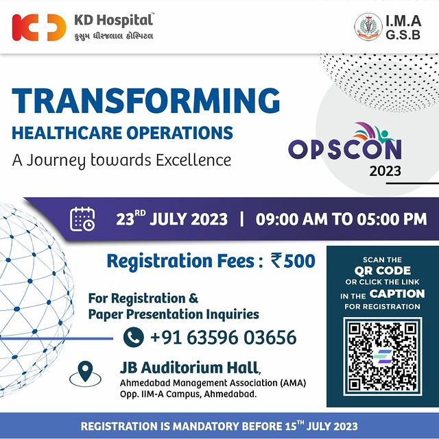 Calling all healthcare professionals! 
Unleash the true potential of Hospital Operations at OPSCON 2023 in Ahmedabad. Join industry leaders, experts, and professionals as we collaborate, innovate, and revolutionize healthcare delivery for a better patient experience.

Click the link in Bio for the detailed brochure & registartion.
For Registration Call Now: +91 6359603656.

#KDOpsCon #HospitalOperations #HealthcareExcellence #Conference2023 #OPSCON2023 #HealthcareProfessionals  #HospitalOperations #Collaborate #Innovate #Revolutionize  #event #opportunity #conference #conferences #healthcareprofessional #healthcareworker #Ahmedabad