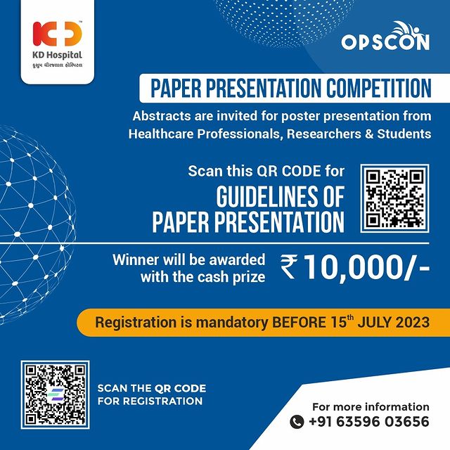 Are you passionate about healthcare innovation? 

Calling all healthcare professionals, researchers, and students! 
OPSCON 2023's paper presentation competition welcomes you to share your ideas and drive the transformation of healthcare operations. 
For more information call us at +91 63596 03656.

#KDOpsCon #KDHospital #HospitalOperations #HealthcareExcellence #Conference2023 #OPSCON2023 #HealthcareProfessionals #HospitalOperations #Collaborate #Innovate #Revolutionize #event #opportunity #conference #conferences #healthcareprofessional #healthcareworker #hospital #medical #healthcare #frontlineworkers #Ahmedabad