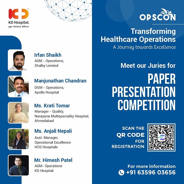 Let the quest for knowledge and excellence begin! 

Introducing our esteemed jury member for the Paper Presentation Competition at the Healthcare Operations Conference! Click the link in Bio to register now or call us at +91 63596 03656 for more information.

#KDOpsCon #KDHospital #HospitalOperations  #OperationalExcellence #HealthcareExcellence #Conference2023 #OPSCON2023 #HealthcareProfessionals #HealthcareTransformation #LeadershipMatters #TransformingHealthcare #OperationalExcellence #EfficiencyMatters #HospitalOperations #event #opportunity #healthcareprofessional #healthcareworker #hospital #medical #healthcare #frontlineworkers #ahmedabad