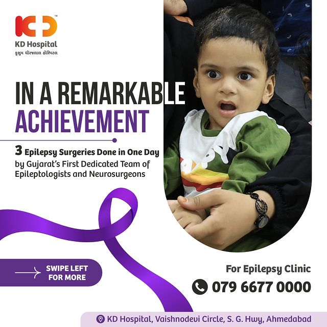 3 Epilepsy surgeries in a single day.
KD Hospital celebrates an extraordinary accomplishment. This remarkable achievement is a testament to the expertise and teamwork of Gujarat’s first dedicated team of epileptologists and Neurosurgeons.

For Appointments Call us at 079 6677 0000.

#KDHospital #miraclesofcare #brainhealth #neurologia #neurology #epilepsy #epilepsyawareness #epilepsysupport #neurosurgeon #doctor #medicine  #EpilepsySurgerySuccess #SeizureFreedom #EpilepsyWarrior #EpilepsySurgery #SeizureFreeLiving #MedicalAdvancements #EpilepsyTreatment  #seizures #seizure  #epilepsyfighter #epilepsysupport #epilepsywarrior #epilepsyproblems #epilepsysurgery #seizurefree #seizuredisorder #seizurefreedom #EpilepsySurgery #NeverLoseHope #EpilepsyTreatment