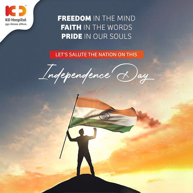🇮🇳 Celebrating the spirit of freedom and unity on this Independence Day!
Let's come together to cherish our nation's progress and strive for a healthier, happier India.

#KDHospital #HarGharTiranga #IndependenceDay #ProudToBeIndian #IndependenceDay2023 #india #trending #freedom #indian #august #independenceday #flag #independence #indianarmy #indianflag #independencedayindia #indianindependenceday #independencedaycelebration #photography #instagram #love #instagood #incredibleindia #Ahmedabad #gujarat