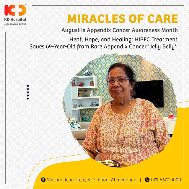 August is Appendix Cancer Awareness Month, and we’re sharing an incredible story of hope and healing. 
Meet Laxmipriya, a 69-year-old warrior who triumphed over rare Appendix Cancer ‘Jelly Belly’. Dr. Aditi Bhatt’s expertise in cytoreductive surgery and HIPEC treatment was instrumental in Laxmipriya's recovery journey.
A story of inspiration for those who are fighting similar battles.

 #SurgicalOncologyExpert #health #cancer #survivor #cancerawareness #cancerresearch #cancerseason #chemo #oncologia #chemotherapy #Oncology  #cancercare #cancer #cancertreatment  #Cancerawareness #Fightagainstcancer #cancersupport #cancerprevention  #cancersurgery #hipec #pipac #CytoreductiveSurgery