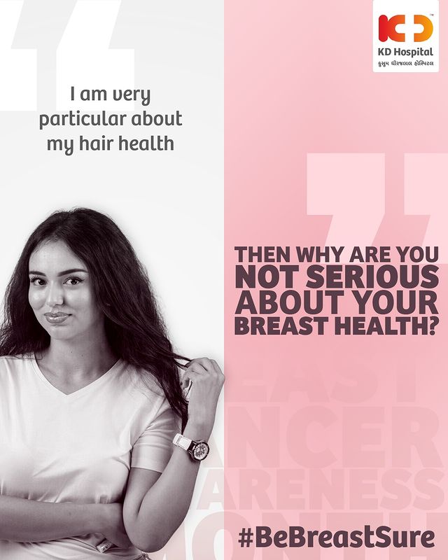 Female gender is the strongest risk factor for breast cancer.

It is therefore imperative for every woman to ensure that they take their breast health seriously and #BeBreastSure

#BeBreastSure #BreastCancerAwareness #BreastHealth #Pinktober #KDHospitals #ahmedabad #gujarat #india