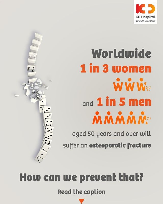 Follow these 5 steps to ensure healthy bones and fracture-free future:
1. Exercise regularly - keep your bones and muscles moving

2. Nutrition- Ensure your diet is rich in Calcium, vitamin D and protein

3. Lifestyle- Maintain a healthy body weight, avoid smoking and excessive drinking.

4. Risk factors- Find out whether you have risk factors and bring it to the attention of your doctor

5. Testing & treatment- Get tested and treated if needed

Source: https://lnkd.in/eF73_fFr

#KDHospital #Doctors #spineexcercise #spinehealth #spineproblem #spinecheckup #physiotherapy #backpaintips #lowerbackpainrelief #backstretches #Ahmedabad #Gujarat #India