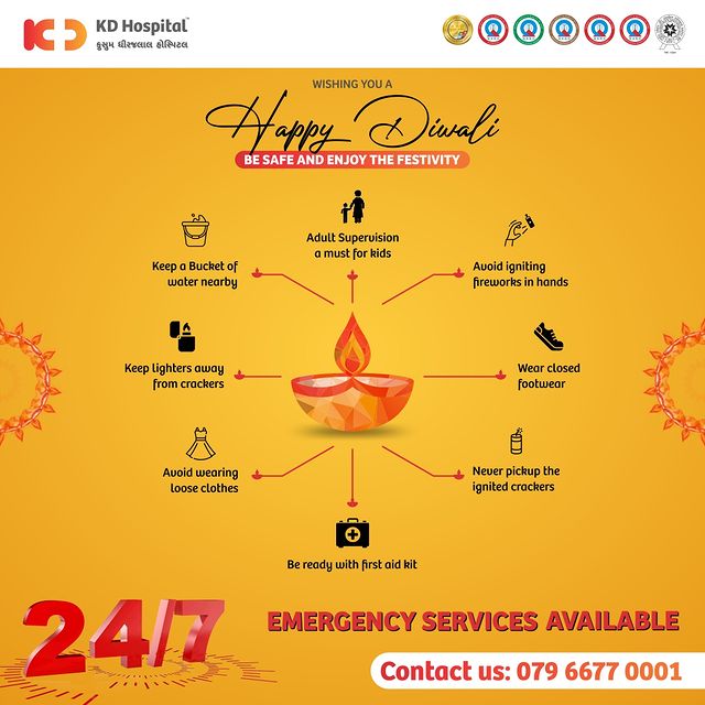May the Festival of Lights brighten your life with joy and prosperity! ✨
Wishing you a Happy Diwali from KD Hospital. 🪔 Remember to celebrate safely by following these precautions.

Let's illuminate our homes, not just with lights, but with the glow of safety and happiness. 

#emergency #ambulance #paramedic #medical #hospital #doctor #medicine #safety #medic #health #emergencyservices #SafeDiwali #DiwaliWishes #KDHospitalCares #india #festival #happydiwali #love #diwalivibes #festiveseason #indianfestival #celebration #diwalicelebration