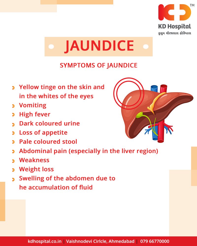 When the liver is not metabolizing bilirubin the way it is supposed to, jaundice occurs.

#KDHospital #Ahmedabad #Healthcare #HealthyLifestyle #GoodHealth #Jaundice #JaundiceAwareness https://t.co/yUwAvePNcM