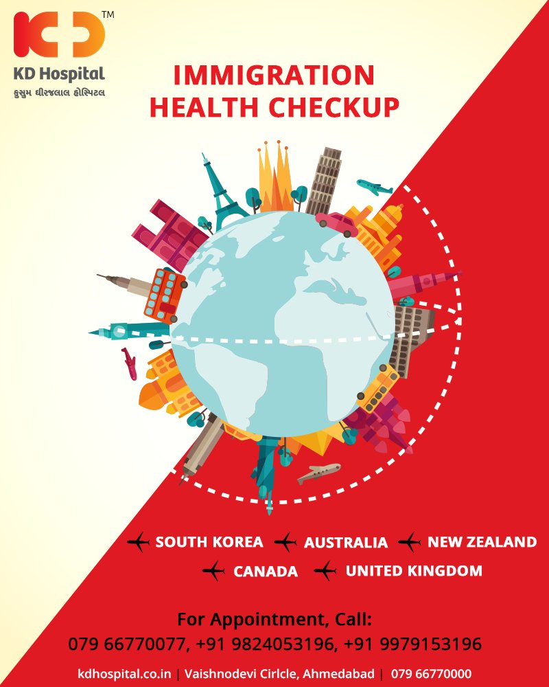 Planning to travel abroad? Get yourself tested with our immigration health checkup!

#InternationalTrip #KDHospital #Ahmedabad #Healthcare #HealthyLifestyle #GoodHealth #ImmigrationHealthCheckUp https://t.co/ZsFY6LqgRW