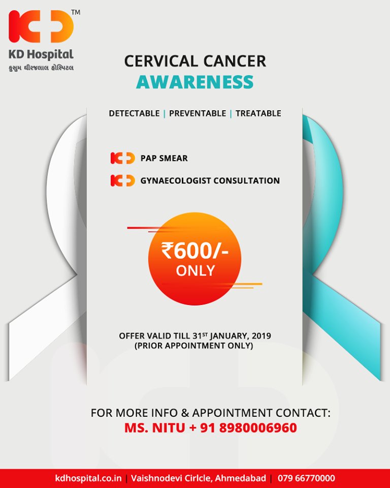 Don’t fear the smear, get yourself test for Cervical cancer & help us spread the awareness!

#CervicalCancer #KDHospital #GoodHealth #Ahmedabad #Gujarat #India https://t.co/5n8Lg2DMDW