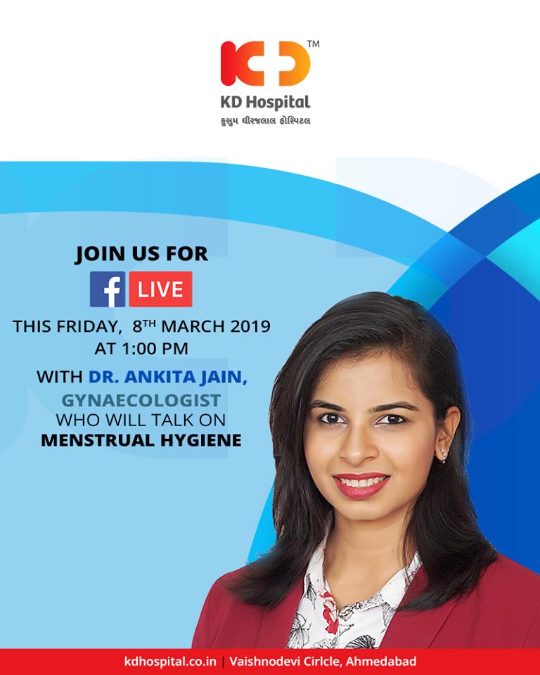 Celebrate International Women’s Day with our expert doctor by joining us for a #FBLive as we discuss menstrual hygiene! 

#KDHospital #GoodHealth #Ahmedabad #Gujarat #India #InternationalWomensDay #WomensHealth https://t.co/CsVpeSYszc