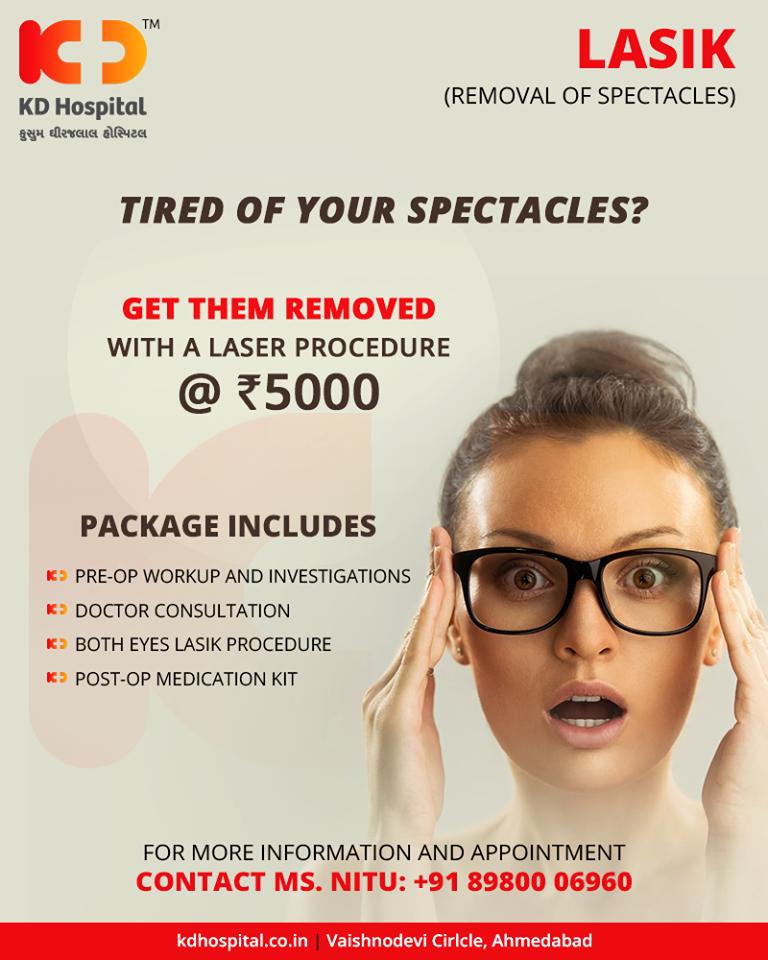 Get rid of your specs with a special laser procedure! 

#KDHospital #AnniversaryOffer #GoodHealth #Ahmedabad #Gujarat #India https://t.co/jSajHD7FjA