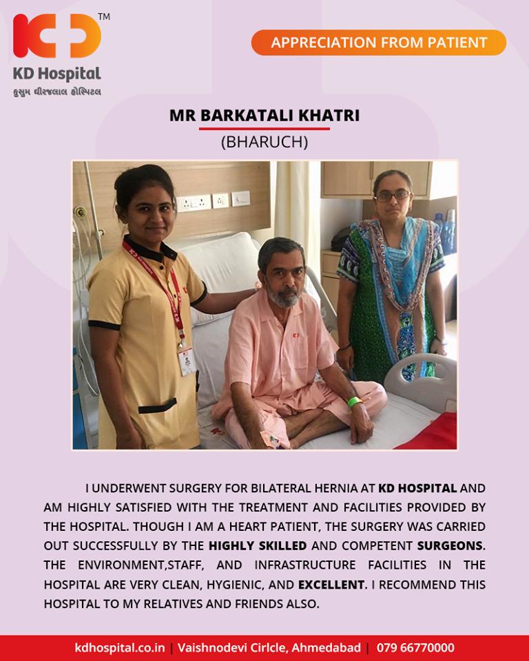It feels great to receive such positive & heart-warming feedback from our patients!

#KDHospital #GoodHealth #Ahmedabad #Gujarat #India https://t.co/SuH4dhhFyr