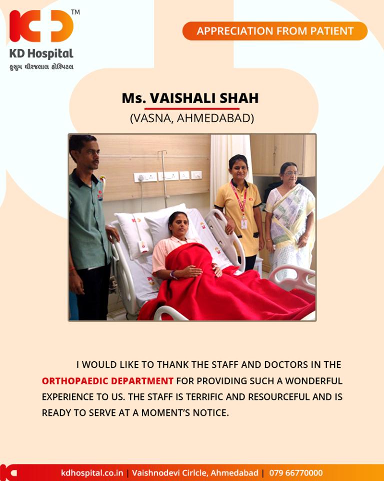 It feels great to receive such positive & heart-warming appreciation from our patients!

#KDHospital #GoodHealth #Ahmedabad #Gujarat #India #Appreciation https://t.co/SZMJAMAdJZ