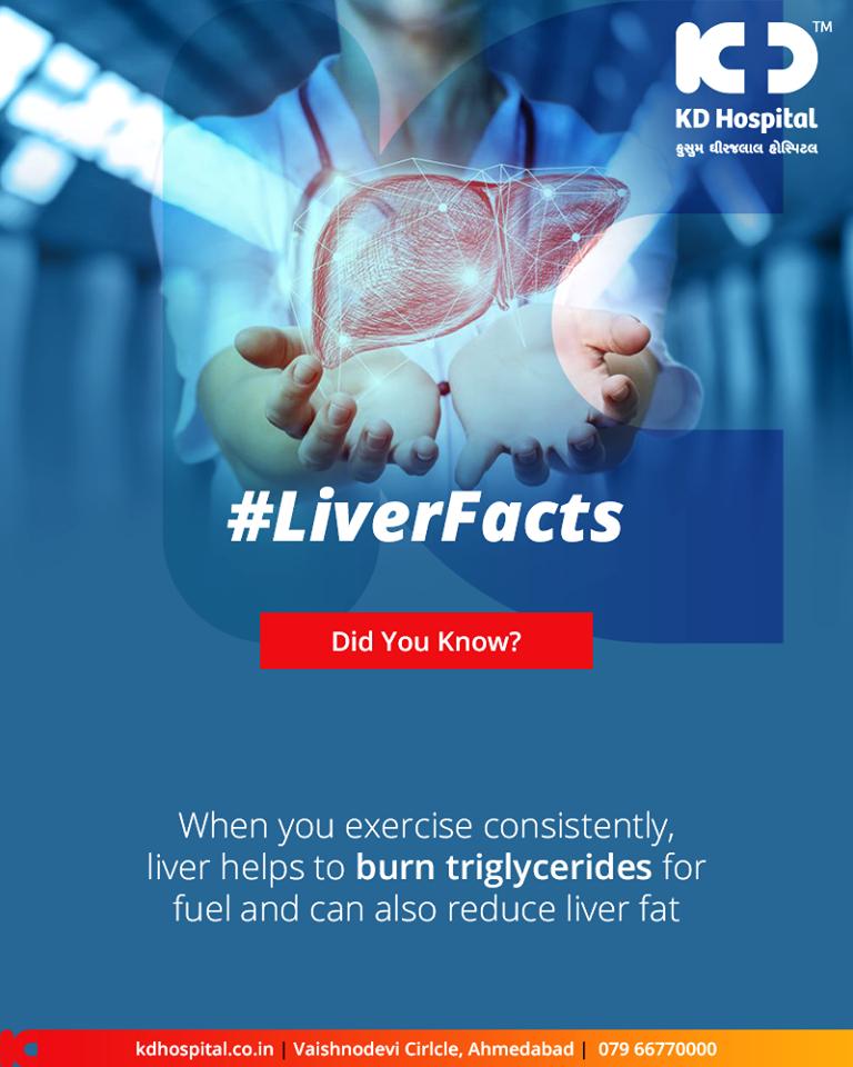 Exercise regularly and keep your liver healthy! 

#LiverFacts #KDHospital #GoodHealth #Ahmedabad #Gujarat #India https://t.co/qVhyRYTKoV