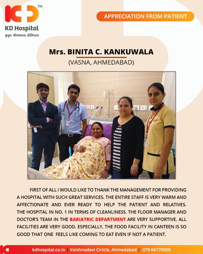 It feels great to receive such positive & heart-warming appreciation from our patients!

#KDHospital #GoodHealth #Ahmedabad #Gujarat #India #Appreciation https://t.co/zLpHTnuM2t