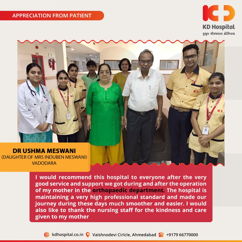 It feels great to hear such kind and touching appreciation from our patients!

For appointment call: +91 79 6677 0000

#KDHospital #GoodHealth #Ahmedabad #Gujarat #India #Appreciation https://t.co/BC4y5xumX0